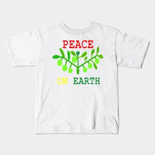 Peace on Earth Design on White Background Kids T-Shirt